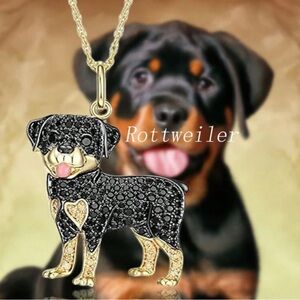 Rottweiler Rhinestone Necklace